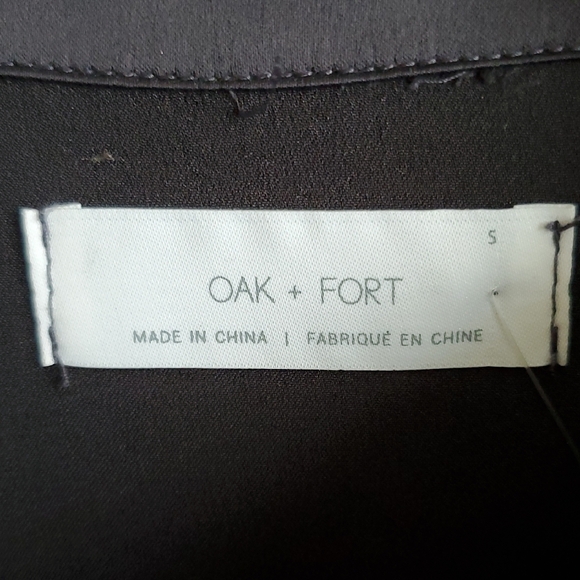 OAK+FORT Shirt Dress Soft Sheen Satin Black Pointy Collar S - Picture 4 of 15